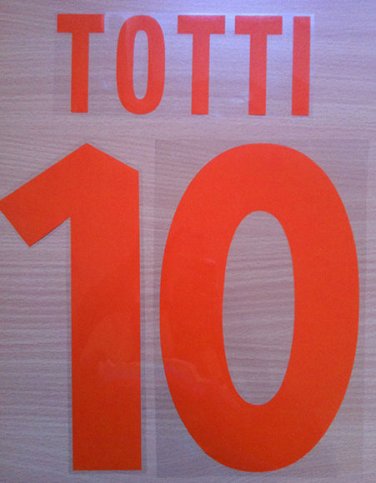 TOTTI 10 AS ROMA THIRD 2000 2002 NAME NUMBER SET NAMESET KIT PRINT NUMBERING
