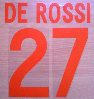 DE ROSSI 27 AS ROMA THIRD 2002 2003 NAME NUMBER SET NAMESET KIT PRINT NUMBERING