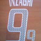 INZAGHI 9 AC MILAN HOME 2002 2004  NAME NUMBER SET NAMESET KIT PRINT RETRO