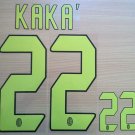 KAKA' 22 AC MILAN 2004 2007 THIRD UCL NAME NUMBER SET NAMESET KIT PRINT RETRO