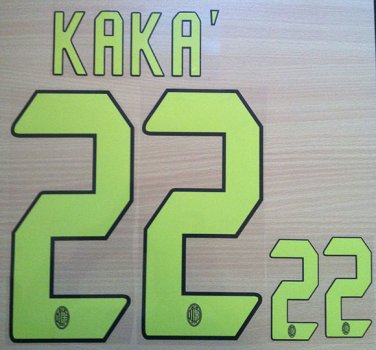 KAKA' 22 AC MILAN 2004 2007 THIRD UCL NAME NUMBER SET NAMESET KIT PRINT RETRO