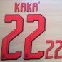 KAKA' 22 AC MILAN AWAY 2007 2008 NAME NUMBER SET NAMESET KIT PRINT NUMBERING