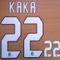 KAKA' 22 AC MILAN 2004 2007 NAME NUMBER SET NAMESET KIT PRINT NUMBERING RETRO
