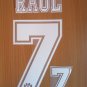 RAUL BLANCO 7 REAL MADRID AWAY 1996 1998 NAME NUMBER SET NAMESET KIT PRINT RETRO