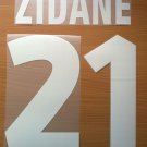 ZIDANE 21 JUVENTUS HOME 1999 2000 NAME NUMBER SET NAMESET KIT PRINT NUMBERING