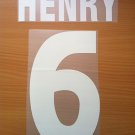 HENRY 6 JUVENTUS HOME 1999 2000 NAME NUMBER SET NAMESET KIT PRINT NUMBERING
