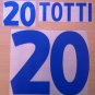 TOTTI 20 ITALY AWAY EURO 2000 NAME NUMBER SET NAMESET KIT PRINT NUMBERING