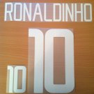 RONALDINHO 10 BRAZIL AWAY WORLD CUP 2002 NAME NUMBER SET NAMESET KIT PRINT