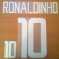 RONALDINHO 10 BRAZIL AWAY WORLD CUP 2002 NAME NUMBER SET NAMESET KIT PRINT