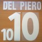 DEL PIERO 10 ITALY HOME EURO 2000 NAME NUMBER SET NAMESET KIT PRINT NUMBERING