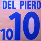 DEL PIERO 10 ITALY AWAY EURO 2000 NAME NUMBER SET NAMESET KIT PRINT NUMBERING