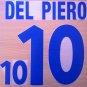 DEL PIERO 10 ITALY AWAY EURO 2000 NAME NUMBER SET NAMESET KIT PRINT NUMBERING