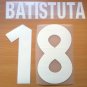 BATISTUTA 18 AS ROMA HOME 2000 2002 NAME NUMBER SET NAMESET KIT PRINT NUMBERING