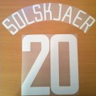 SOLSKJAER 20 MANCHESTER UNITED H UCL 2002 2004 NAME NUMBER SET NAMESET KIT PRINT