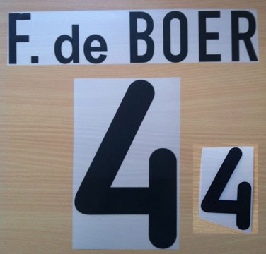 FRANK DE BOER 4 NETHERLANDS HOME EURO 2000 NAME NUMBER SET NAMESET KIT PRINT