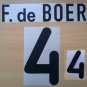 FRANK DE BOER 4 NETHERLANDS HOME EURO 2000 NAME NUMBER SET NAMESET KIT PRINT