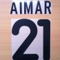 AIMAR 21 VALENCIA HOME 2000 2001 NAME NUMBER SET NAMESET KIT PRINT NUMBERING