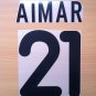 AIMAR 21 VALENCIA HOME 2000 2001 NAME NUMBER SET NAMESET KIT PRINT NUMBERING