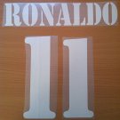 RONALDO 11 REAL MADRID AWAY 2001 2002 NAME NUMBER SET NAMESET KIT PRINT