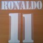 RONALDO 11 REAL MADRID AWAY 2001 2002 NAME NUMBER SET NAMESET KIT PRINT