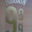 GONZALO HIGUAIN 9 ARGENTINA AWAY 2014 2015 NAME NUMBER SET NAMESET KIT PRINT