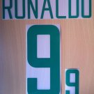 RONALDO 9 BRAZIL HOME WORLD CUP 2002 NAME NUMBER SET NAMESET KIT PRINT