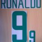 RONALDO 9 BRAZIL HOME WORLD CUP 2002 NAME NUMBER SET NAMESET KIT PRINT