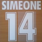 SIMEONE 14 SS LAZIO AWAY 2000 2001 NAME NUMBER SET NAMESET KIT PRINT NUMBERING