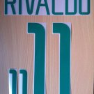 RIVALDO 11 BRAZIL HOME WORLD CUP 2002 NAME NUMBER SET NAMESET KIT PRINT
