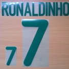 RONALDINHO 7 BRAZIL HOME OLYMPIC GAMES 2000 NAME NUMBER SET NAMESET KIT PRINT