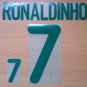 RONALDINHO 7 BRAZIL HOME OLYMPIC GAMES 2000 NAME NUMBER SET NAMESET KIT PRINT