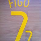 LUIS FIGO 7 PORTUGAL HOME WC 2006 NAME NUMBER SET NAMESET KIT PRINT