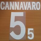 CANNAVARO 5 ITALY HOME WORLD CUP 2002 NAME NUMBER SET NAMESET KIT PRINT
