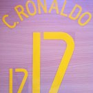 CRISTIANO RONALDO 17 PORTUGAL HOME WC 2006 NAME NUMBER SET NAMESET KIT PRINT