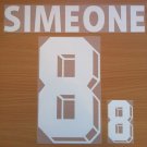SIMEONE 8 ARGENTINA AWAY WORLD CUP 1998 NAME NUMBER SET NAMESET KIT PRINT