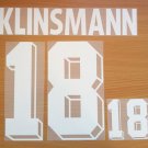 KLINSMANN 18 GERMANY AWAY WORLD CUP1994 NAME NUMBER SET NAMESET KIT PRINT