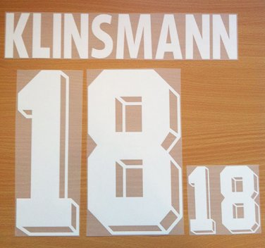 KLINSMANN 18 GERMANY AWAY WORLD CUP1994 NAME NUMBER SET NAMESET KIT PRINT