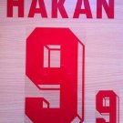 HAKAN SUKUR 9 AWAY TURKEY EURO 1996 NAME NUMBER SET NAMESET KIT PRINT
