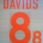 DAVIDS 8 NETHERLANDS AWAY EURO 2000 NAME NUMBER SET NAMESET KIT PRINT HOLLAND