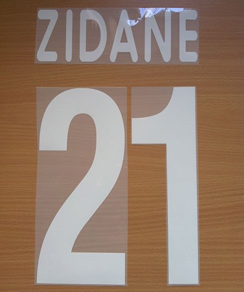 ZIDANE 21 JUVENTUS AWAY 2001 2002 NAME NUMBER SET NAMESET KIT PRINT