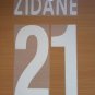 ZIDANE 21 JUVENTUS AWAY 2001 2002 NAME NUMBER SET NAMESET KIT PRINT CENTENARY