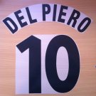 DEL PIERO 10 JUVENTUS HOME 1997 1998 NAME NUMBER SET NAMESET KIT PRINT CENTENARY