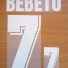 BEBETO 7 BRAZIL AWAY WORLD CUP 1994 NAME NUMBER SET NAMESET KIT PRINT NUMBERING