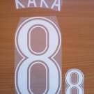 KAKA' 8 BRAZIL AWAY WORLD CUP GERMANY 2006 NAME NUMBER SET NAMESET KIT PRINT