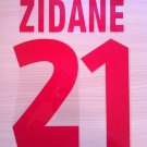 ZIDANE 21 JUVENTUS HOME 1998 1999 NAME NUMBER SET NAMESET KIT PRINT NUMBERING