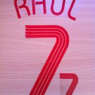 RAUL BLANCO 7 SPAIN AWAY WORLD CUP 2006 NAME NUMBER SET NAMESET KIT PRINT