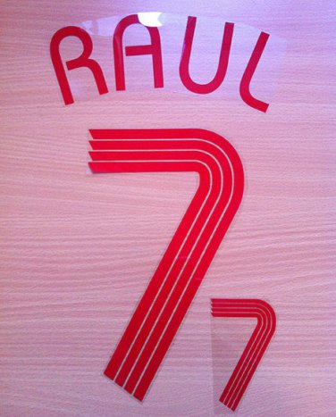 RAUL BLANCO 7 SPAIN AWAY WORLD CUP 2006 NAME NUMBER SET NAMESET KIT PRINT