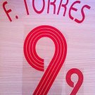 FERNANDO TORRES 9 SPAIN AWAY WORLD CUP 2006 NAME NUMBER SET NAMESET KIT PRINT