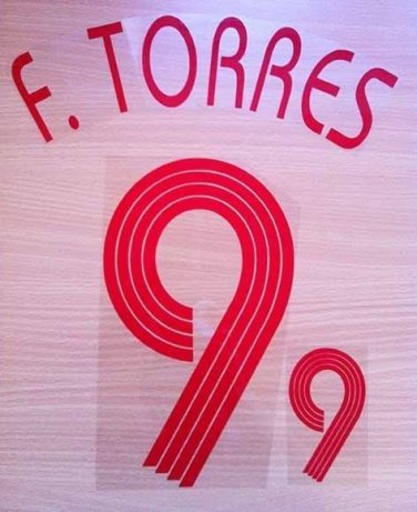 FERNANDO TORRES 9 SPAIN AWAY WORLD CUP 2006 NAME NUMBER SET NAMESET KIT PRINT