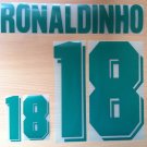 RONALDINHO 18 BRAZIL HOME OLYMPIC GAMES 1996 NAME NUMBER SET NAMESET KIT PRINT